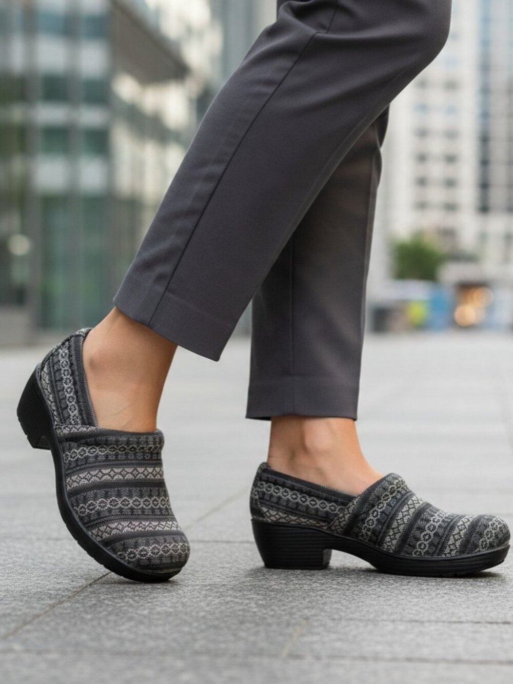 B.O.C. Born Concept "Nadine" Fair Isle Striped Clogs